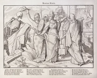Első oldal a Georg Wigand által Lipcsében, 1849-ben kiadott "Egy másik haláltánc" című kötetből.